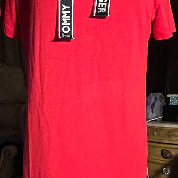 Small/petite Tommy Hilfiger tee shirt Red dress with a hoodie  Jersey dress - Picture 4 of 8